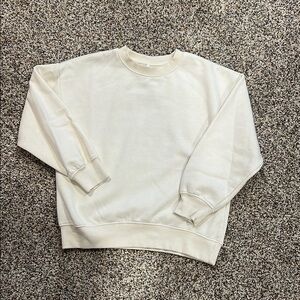 Zara Cream Crewneck Sweater Classic Knit